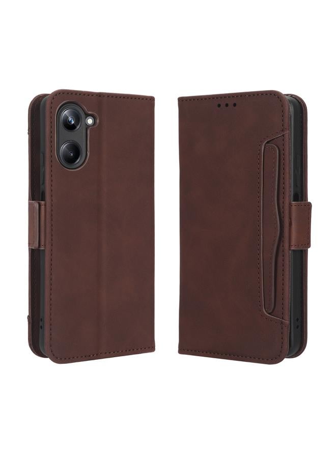 اس-توب جراب لهاتف Realme 10 4G مصنوع من الجلد وملمس جلد العجل وفتحات للبطاقات - Image 2