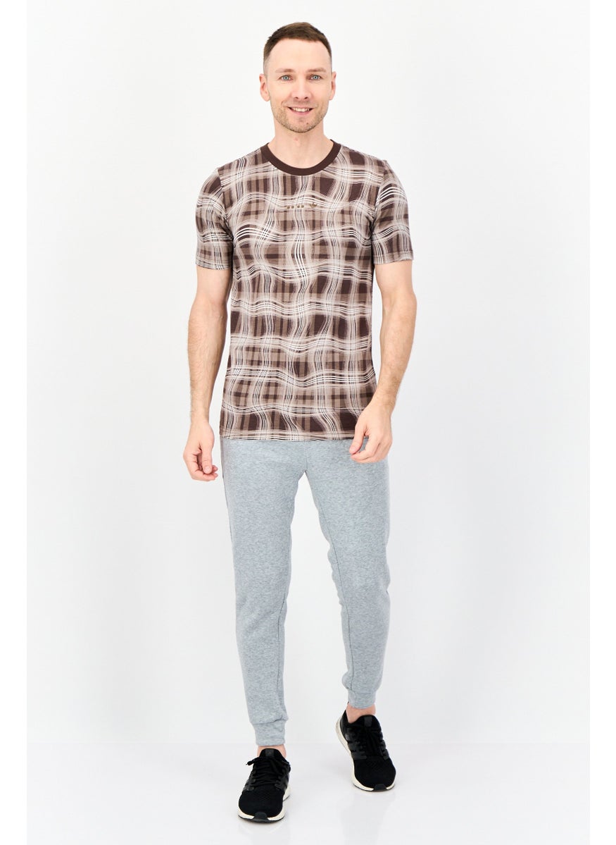 adidas Originals - Men Sportswear Fit Short Sleeve Outdoor T Shirt, Brown - Image 1