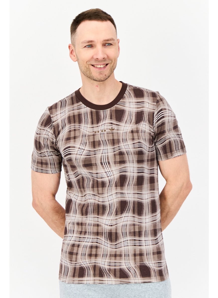 adidas Originals - Men Sportswear Fit Short Sleeve Outdoor T Shirt, Brown - Image 1