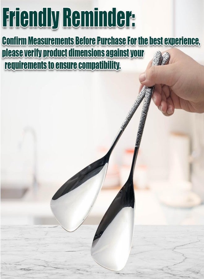 Wenkoni 10.4"" Serving Spoons SUS 304 Stainless Steel Buffet Shovel-shaped spoons,Dishwasher Safe,Pack of 2 - Image 3