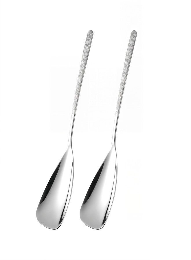 Wenkoni 10.4"" Serving Spoons SUS 304 Stainless Steel Buffet Shovel-shaped spoons,Dishwasher Safe,Pack of 2 - Image 1