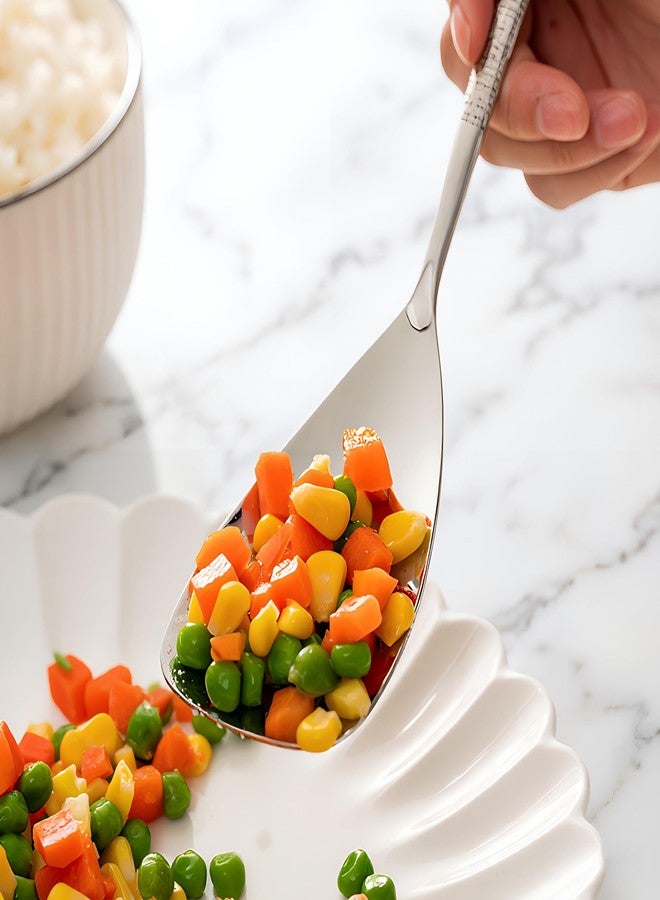 Wenkoni 10.4"" Serving Spoons SUS 304 Stainless Steel Buffet Shovel-shaped spoons,Dishwasher Safe,Pack of 2 - Image 4