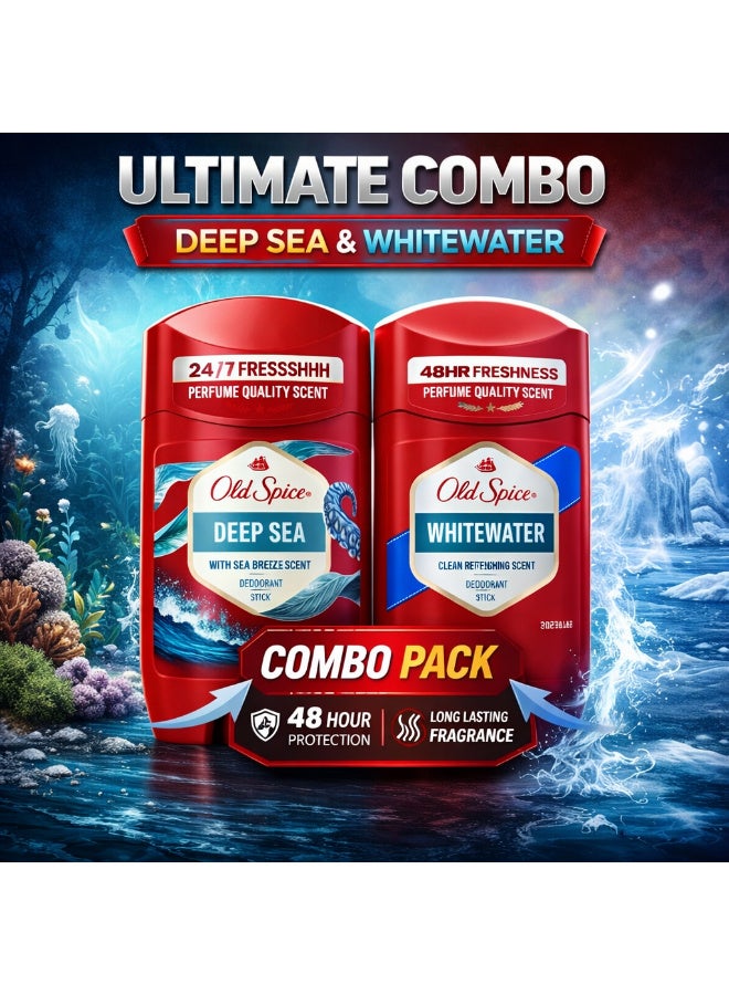 Deep Sea & Whitewater Deodorant Stick 48H Freshness 2x50 ml