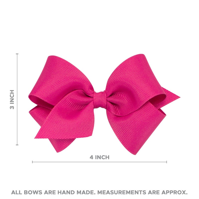 Wee Ones Girls' Plain Wrap Classic Grosgrain Hair Bows on a WeeStay No-Slip Hair Clip, Handmade, Small, Cranberry - Image 2