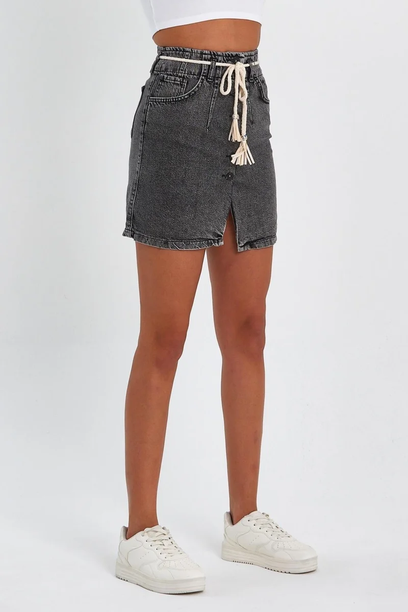 Alexander Gardi Special Collection Button Detailed Denim Skirt (AG-2010G)