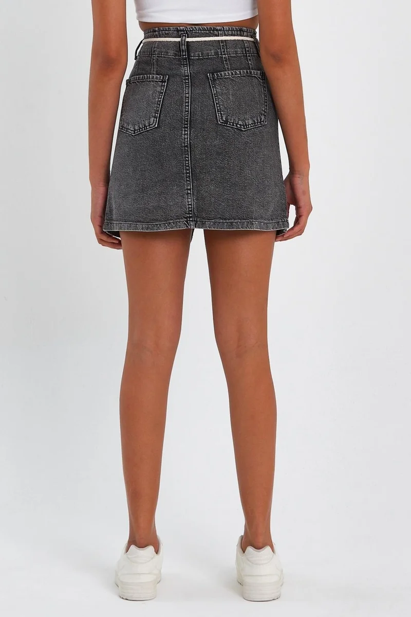 Alexander Gardi Special Collection Button Detailed Denim Skirt (AG-2010G)