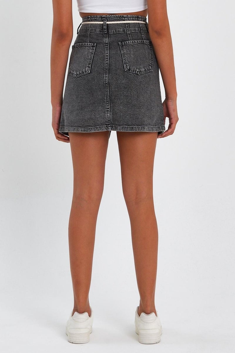 Alexander Gardi Special Collection Button Detailed Denim Skirt (AG-2010G)  - Image 4