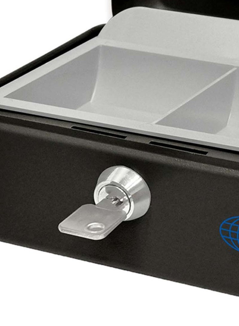 FIS Cash Box Steel Black Color With key lock, 6 Inch Lock Size, 152 x 115 x 80 mm - FSCPTS0034BK - Image 2