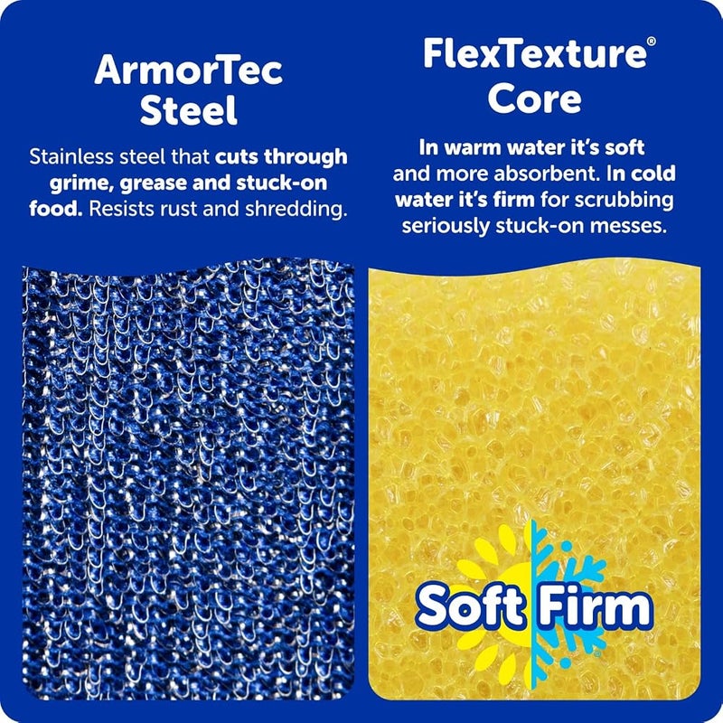 سكراب دادي Scrub Daddy Scour Daddy Steel (2 قطع x 6) - Image 3