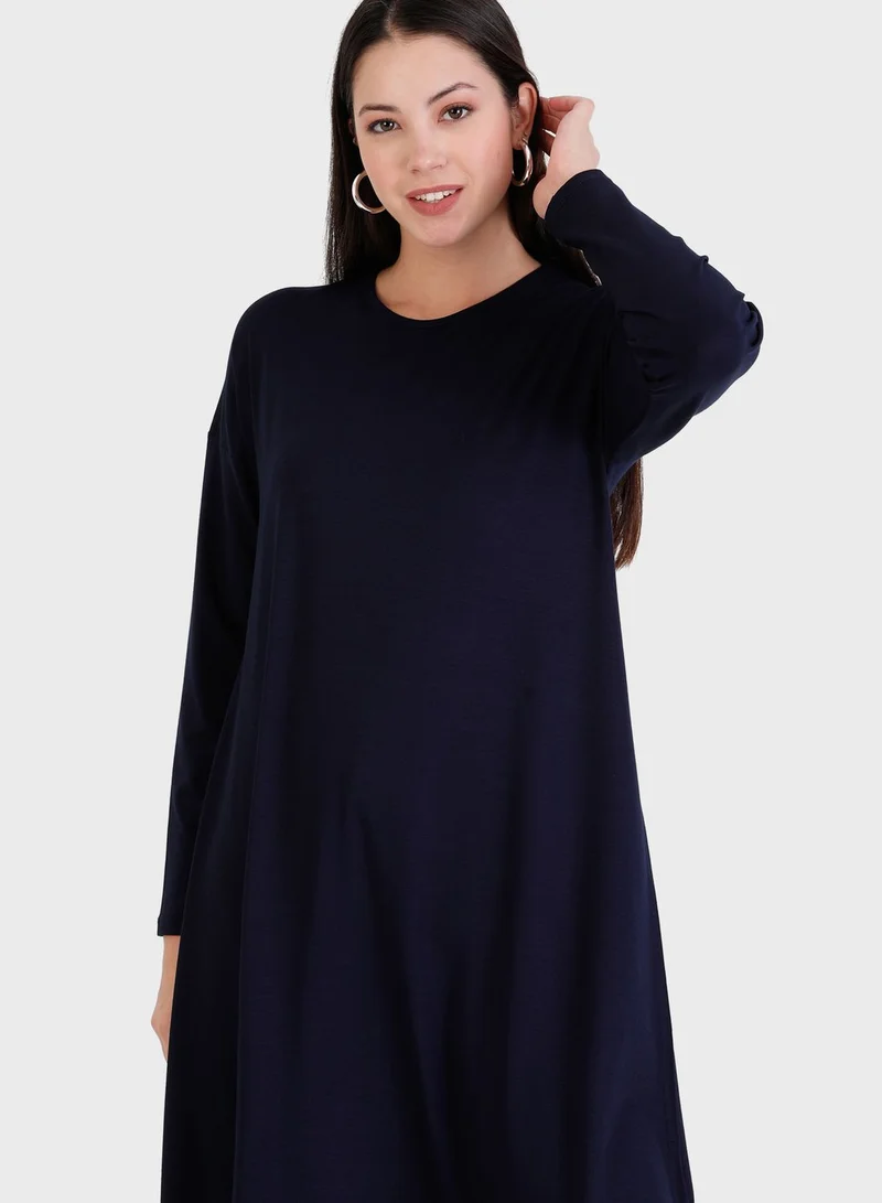 Refka by modanisa Crew Neck Knitted Tunic