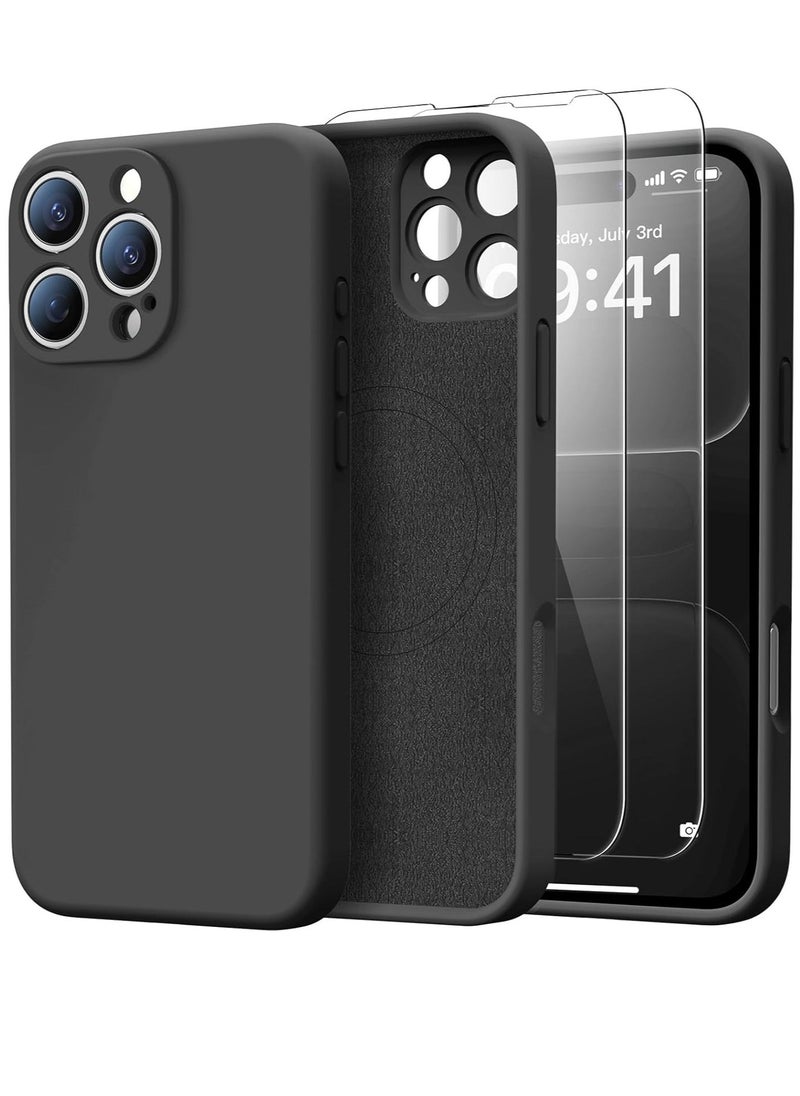 Raxoom iPhone 16 Pro Max Case with 2 Screen Protectors â€“ Liquid Silicone Protective Phone Case (6.9") â€“ Compatible with MagSafe â€“ Upgraded Camera Protection â€“ Dark Grey - Image 1