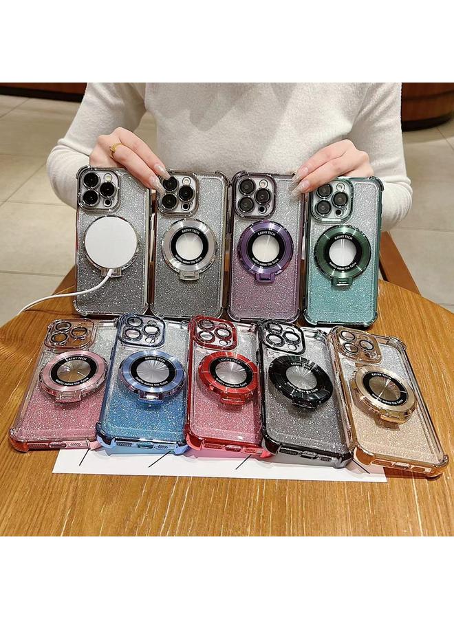 اس-توب جراب لهاتف iPhone 14 Plus مزود بحامل غير مرئي وبريق متدرج اللون مع جراب هاتف Magsafe - Image 2