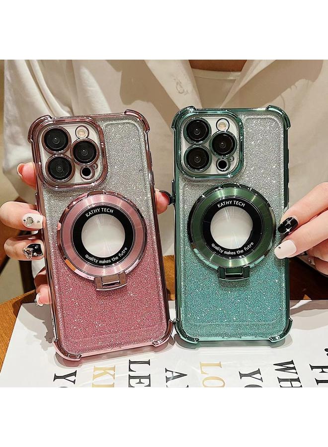 اس-توب جراب لهاتف iPhone 14 Plus مزود بحامل غير مرئي وبريق متدرج اللون مع جراب هاتف Magsafe - Image 3