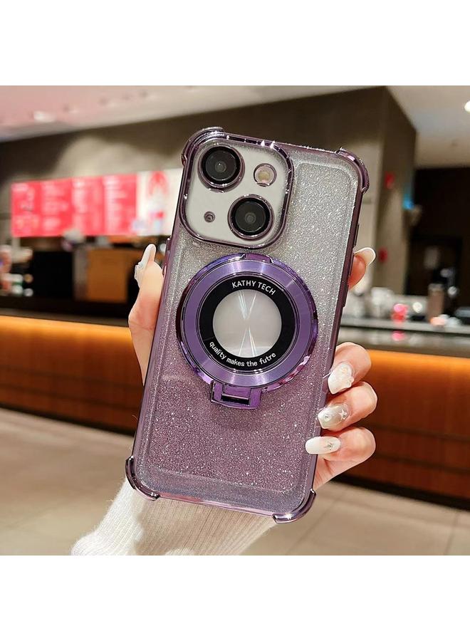 اس-توب جراب لهاتف iPhone 14 Plus مزود بحامل غير مرئي وبريق متدرج اللون مع جراب هاتف Magsafe - Image 1