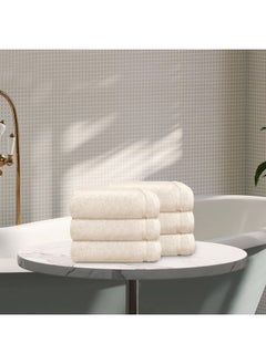 Trident Trident Nectarsoft Face Towels, 100% Cotton Towels, Zero Twist Yarn, 6 Face Towel Set, Luxurious Soft, Extra Absorbent, 625 GSM, Linen  - Image 2