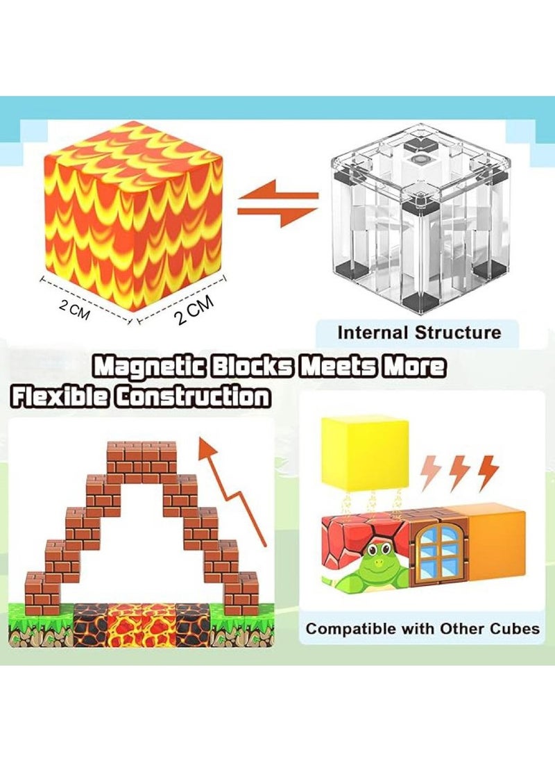 I LOVE KIDS Magnetic Building Blocks,60PCS Magnetic Toys for Age 3 +,STEM Montessori Sensory Toys,Fidget 0.8" Cubes Construction Toys,Gifts For Kids  - Image 5