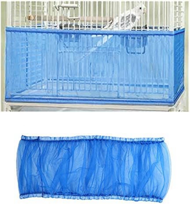 Zerodis Bird Cage Cover, 4 Colors, Blue, Nylon Mesh Fabric, Elastic, Washable, Bird Cage Accessory - Image 2