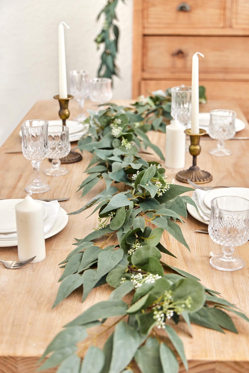 Clycaloor 6ft Greenery Eucalyptus Garland Spring Eucalyptus Garland for Home Decor Wedding Garland for table menced centerces & Wedder Arch Floral Translement - Image 2