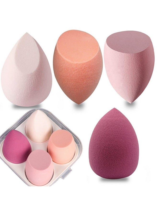 COSLUXE Makeup Sponge Set Beauty Blender With Egg Case, Soft Sponge For Liquid Foundation, Creams, And Powders，Latex Free Wet And Dry Makeup (Pink Series, 4 Pcs) - Image 1