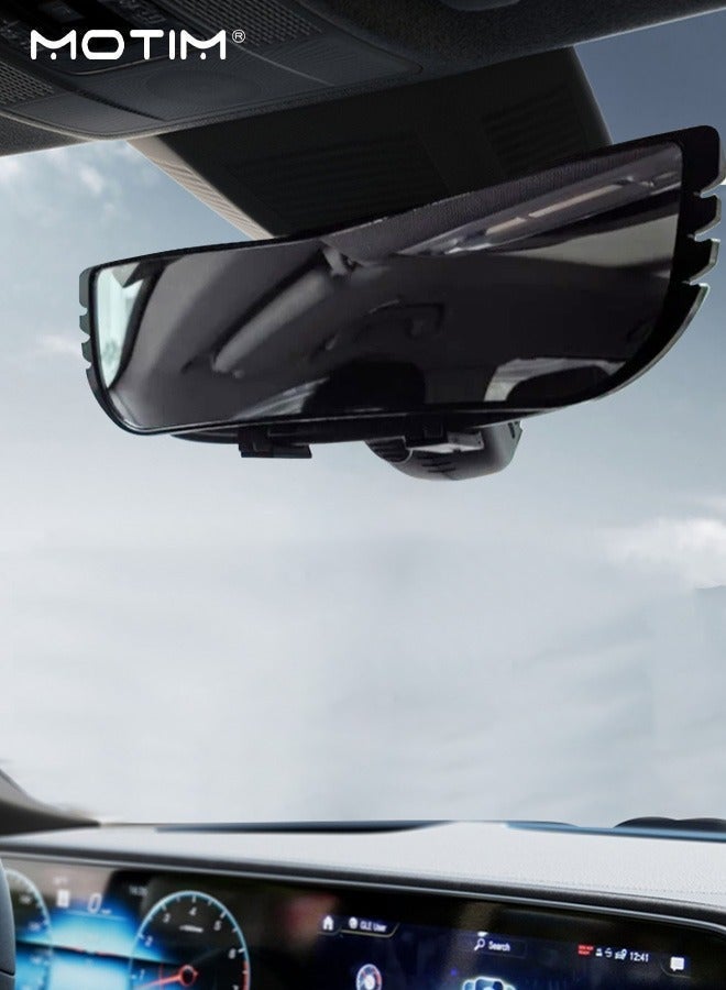 Motim Car Rear View Mirror 28cm, Wide Angle Panoramic Wide Angle Rearview Mirror to Reduce Blind Spot Effectively, Interior Replacement Rear View Mirror for Car SUV Trucks - Image 2