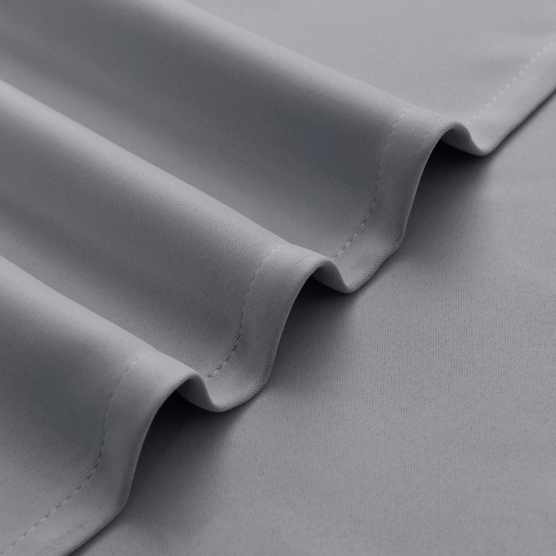 JIUZHEN Grey Valances for Windows Rod Pocket Room Darkening Small Window Curtains for Kitchen/Bathroom, 42" W x 18" L, 1 Panel - Image 5