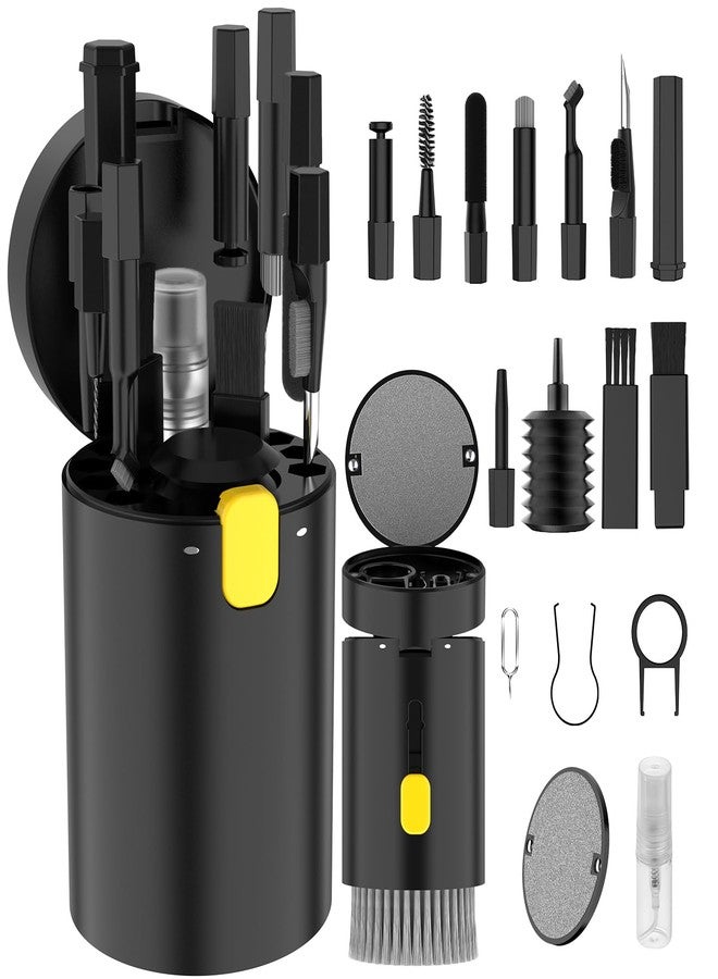 VICHYIE 20 in 1 Multifunctional Cleaner Kit for Electronic Devices, Keyboard Cleaning Brush, Headphones Cleaner Kit for AirPods, Multi-Tool for Cleaning Laptop, Earbuds, Camera, Cellphones (Black) - Image 1