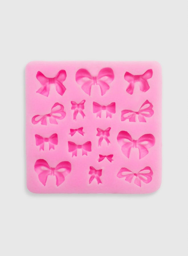 3D Bowknot Cake Mold Pink 6.5x6.5x0.6centimeter