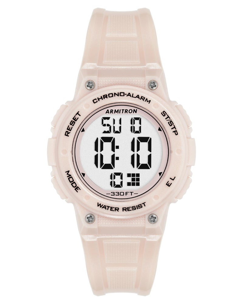 Armitron Sport Women's Digital Chronograph Resin Strap Watch, Light Pink (45/7086PLP) - Image 3