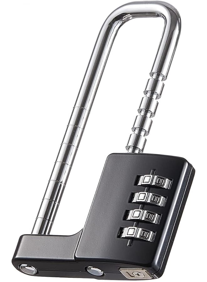 PROMASS PROMASS Cabinet Lock,Combination Padlock,Stainless Steel Gym Locker Lock Code Long Adjustable Shackle Lock for Outdoor, Sports lockers, Fences (Color : Black)  - Image 1