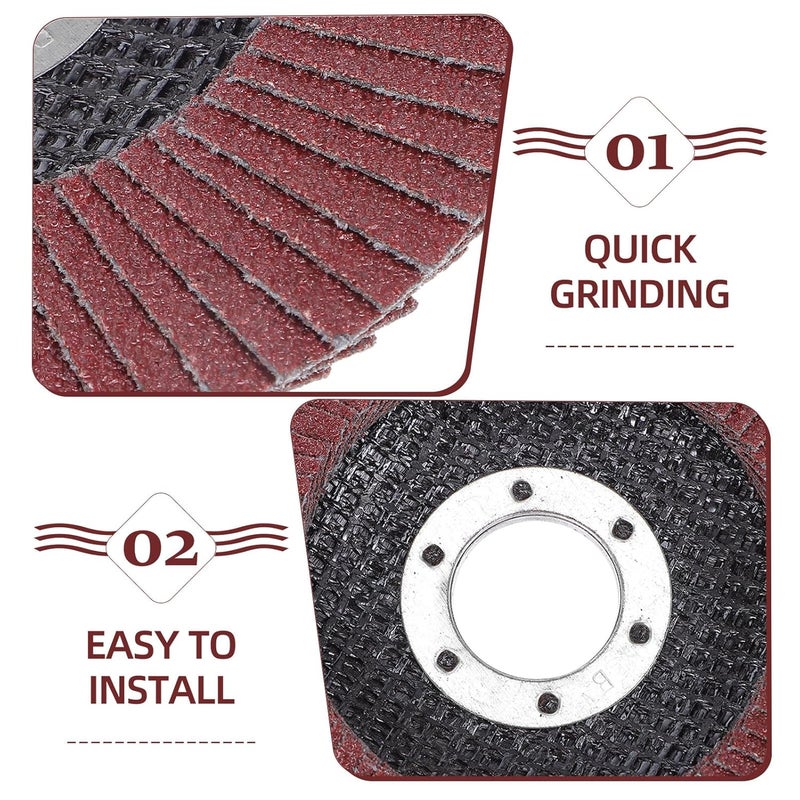Zerodeko 10pcs Flap Discs Grinding Discs for Angle Grinder Metal Grinding Wheels with Assorted Grit (40, 60, 80, 120) Polishing Abrasive Wheels for Metalworking and Welding - Image 3
