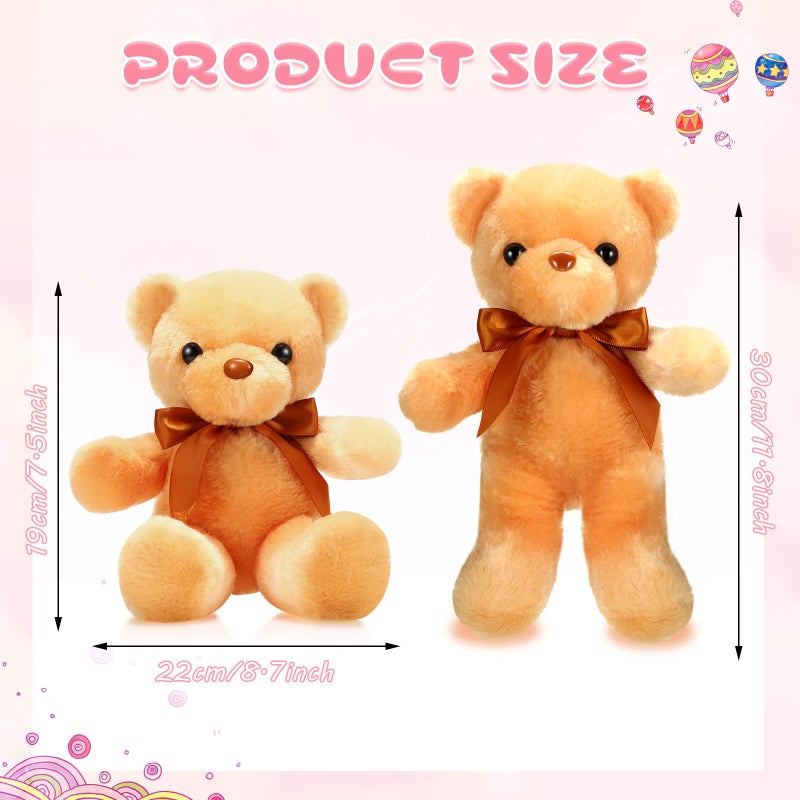 Skylety 10 Pcs 12 Inch Bears Bulk Stuffed Animals Soft Gift Plush Bears Toy with Ribbon Bow for Birthday Baby Shower Wedding Graduation Party FavorVivid Colors - Image 3