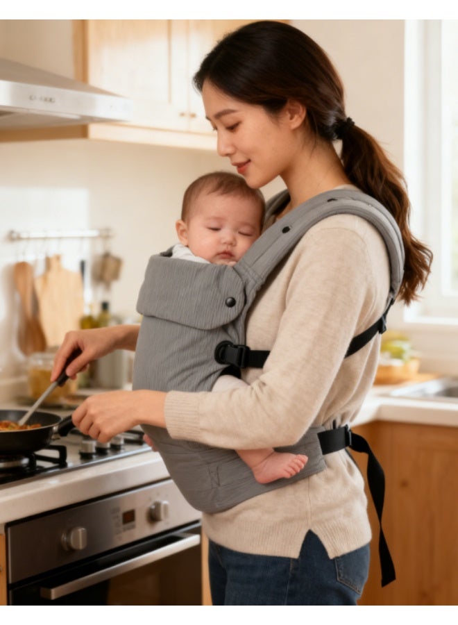 Baby Carrier - Ergonomic, Cozy and Lightweight Carrier for 7-44lbs, Effortless to Put On, Ideal for Hands-Free Parenting, Enhanced Lumbar Support - Image 4