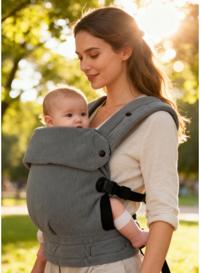 Baby Carrier - Ergonomic, Cozy and Lightweight Carrier for 7-44lbs, Effortless to Put On, Ideal for Hands-Free Parenting, Enhanced Lumbar Support - Image 1