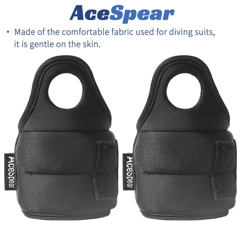 AceSpear Wrist Weights with Thumb Loops Lock for Men Women 1lb*2 2lbs*2 3lbs*2 Ankle Weights Weighted Gloves for Running Strength Training Walking Exercises (Black, 2 lbs x 2) - Image 4
