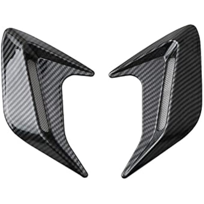 ريحني غطاء غطاء محرك تهوية جانبية زخرفية لتدفق الهواء للسيارة بمقدار قطعتين وغطاء حماية تهوية لتدفق الهواء الشامل من ألياف الكربون - Image 1
