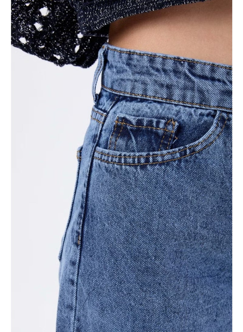 Tofisa 23666-DARK-BLUE-SNOW High Waist Palazzo Jeans - Image 4