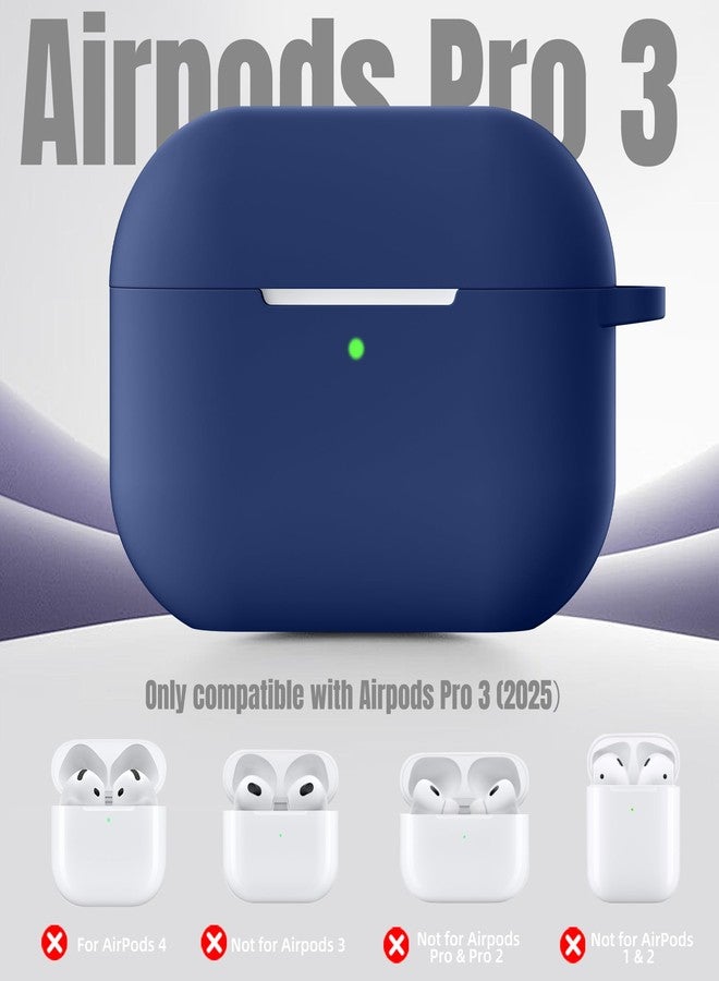 Getino for AirPods Pro 3 Case 2025, Shockproof Silicone Cover for Apple AirPods Pro 3 - with Cleaner Kit & Keychain, Durable Protective Case for Women Men (Gym, Outdoor, Daily Use)- Navy Blue - Image 2