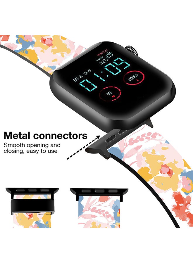 O Ozone Silicone Straps For Apple Watch Series 10 9 8 7 6 5 4 SE 38/40/41/42mm Stylish Pattern Silicone Straps Watch Bands - Colorful - Image 3