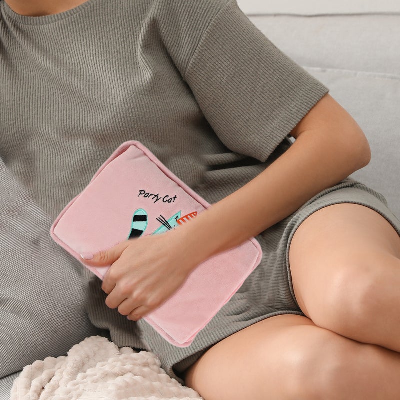 Biggdesign Cats Party Cat Electric Hot Water Bottle with Soft Cover, Rechargable Hot Water Bag for Pain Relief, Ideal for Menstrual Cramps, Waterproof, Intelligent Temperature Control - Image 5