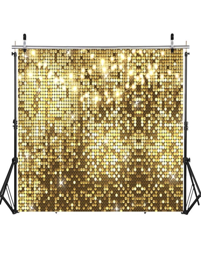 LYCGS 8X6ft Gold Flash Backdrop Happy Birthday Backdrop Golden Flash Square Light String Photography Background Girls Women 16th 18th 20th 21st 30th 40th 50th Birthday Party Decorations X-200 - Image 4