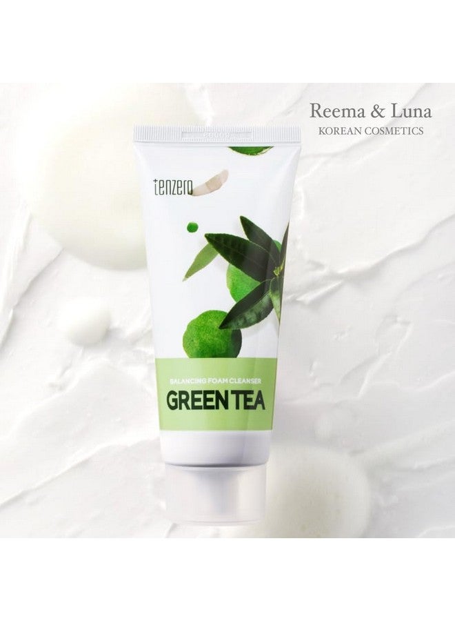 Tenzero Balancing Foam Cleanser Korean Skincare with Green Tea, Antioxidant-Rich Formula for Sensitive, Oily & Acne-Prone Skin | Deep Pore Cleanser, Removes Impurities, Excess Oil & Makeup - Image 2