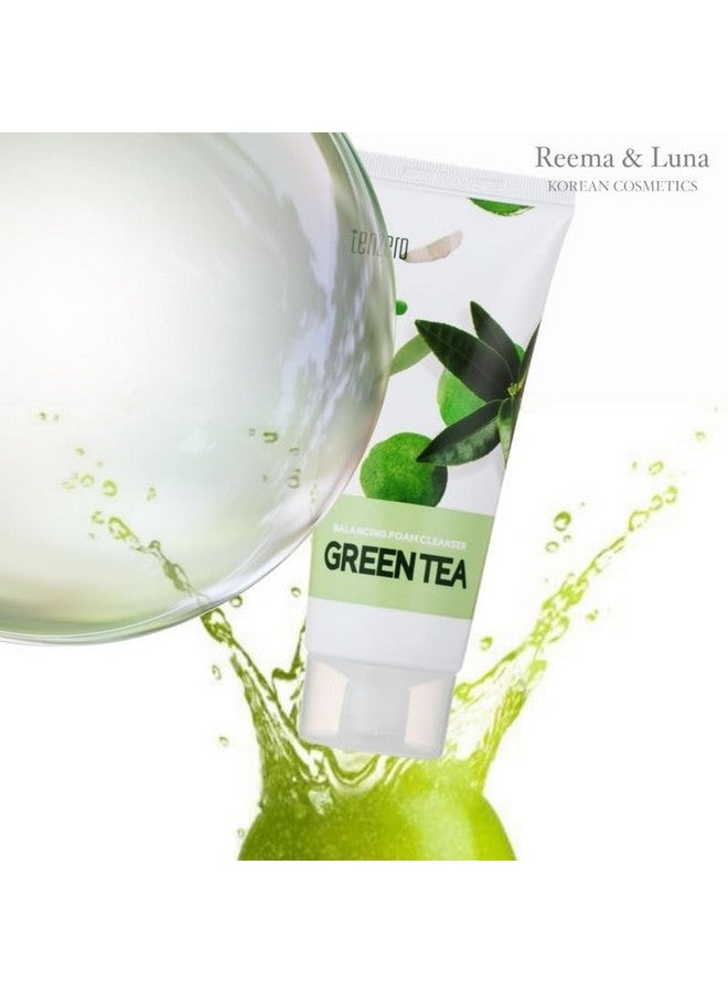 Tenzero Balancing Foam Cleanser Korean Skincare with Green Tea, Antioxidant-Rich Formula for Sensitive, Oily & Acne-Prone Skin | Deep Pore Cleanser, Removes Impurities, Excess Oil & Makeup - Image 3