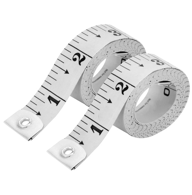 Unitedprime Flexible Tape Measure, Accurate Dual Scale Standard & Metric Measurements Tape,Soft Measuring Tape for Body, Weight Loss Sewing Tailor Craft Ruler,Blue,150cm/60 inch (White / 2 Pack) - Image 1