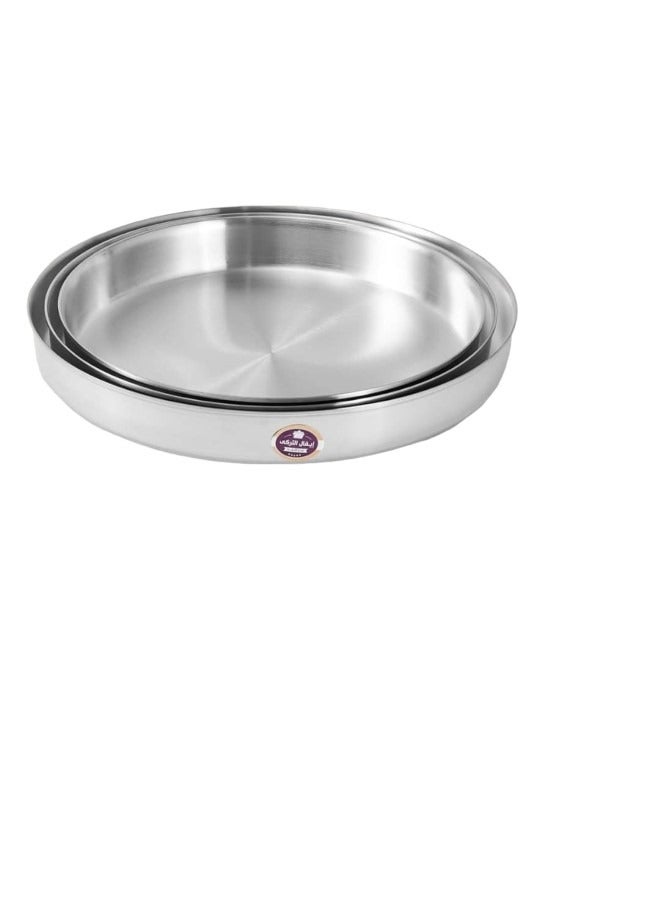 ايڤال طقم صوانى عدد 3 قطع من الالومنيوم عالي الجوده مقاسات 24-26-28