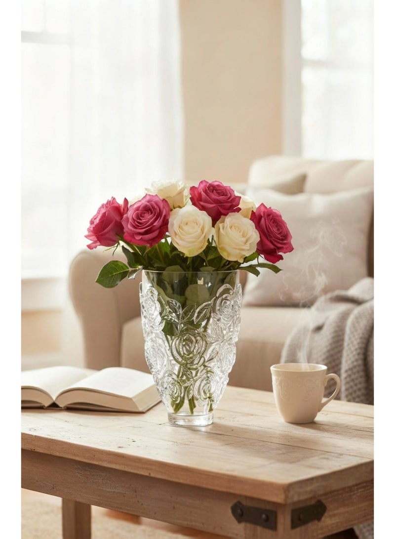 كريستال آرك مزهرية كريستال مصقولة كلاسيكية - قطعة ديكور فاخرة - لمسة فاخرة على سطح الطاولة - هدية أنيقة للمنزل أو المكتب - فن كريستالي مصنوع يدويًا - Image 4