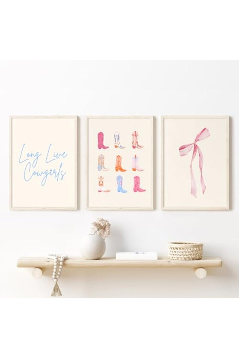 Baccone Pink Cowgirl Wall Art Set of 3 - Image 2
