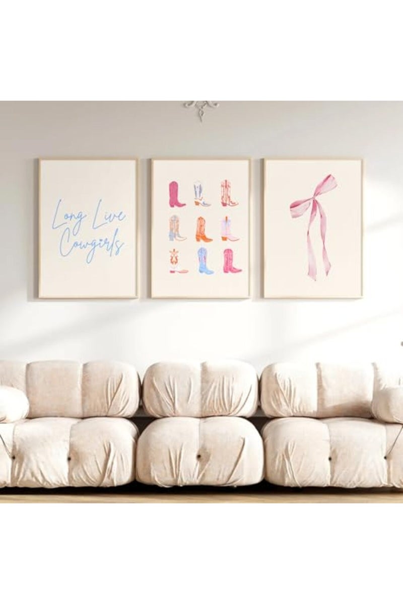 Baccone Pink Cowgirl Wall Art Set of 3 - Image 5