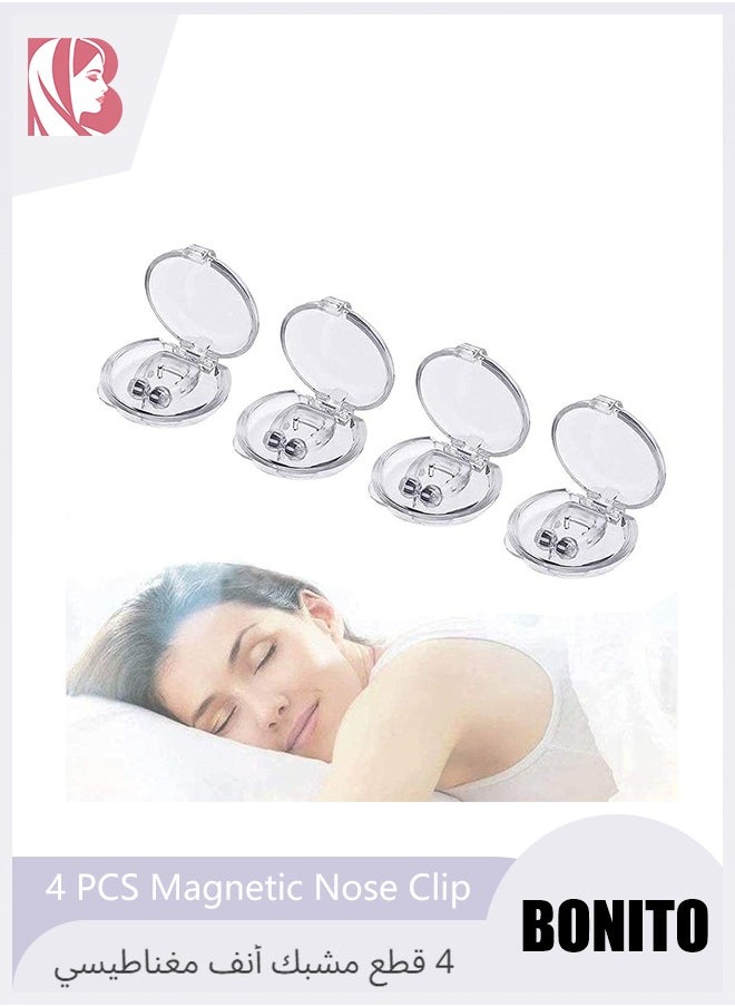 BONITO 4 PCS Magnetic Nose Clip, Anti Snore Devices, Sleeping Aid Nose Clip Relieve Snore for Men and Women Unisex, Magnetic Nasal Dilator for Ease Breathing, Comfortable Sleeping  - Image 1