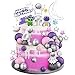 Epakh 24 Pcs Astronaut Space Cake Toppers Outer Space Cake Decorations Astronaut Figurine Birthday Party Supplies Planet Rocket Satellite Pearl Balls Stars for Baby Shower DIY ActivityPink Purple - Image 3