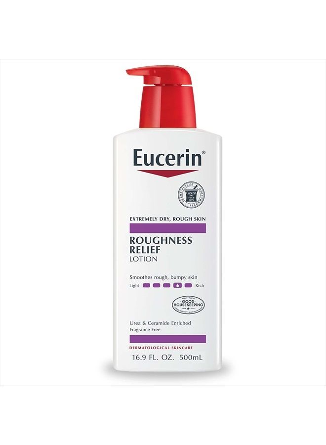 Eucerin Roughness Relief Body Lotion, Unscented Body Lotion for Dry Skin, 16.9 Fl Oz Pump Bottle - Image 1